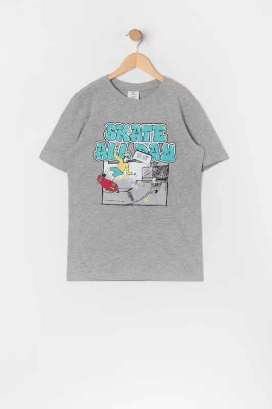 T-shirt à imprimé Skate All Day pour garçon sold by Urban Planet