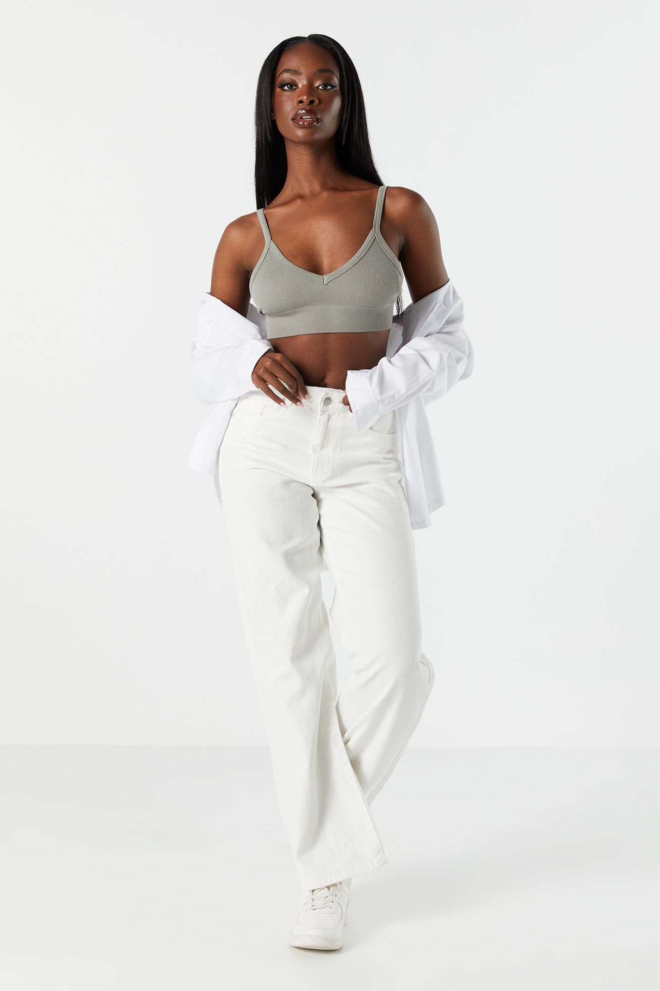 Ribbed V-Neck Bralette sold by Urban Planet product image thumbnail 15