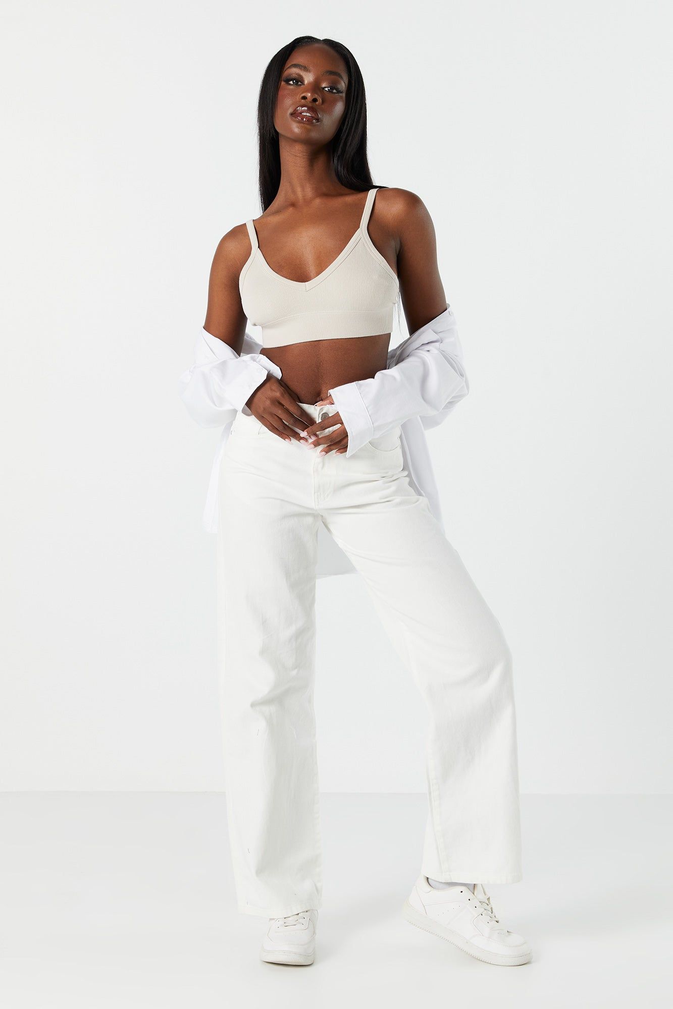 Ribbed V-Neck Bralette sold by Urban Planet product image thumbnail 12