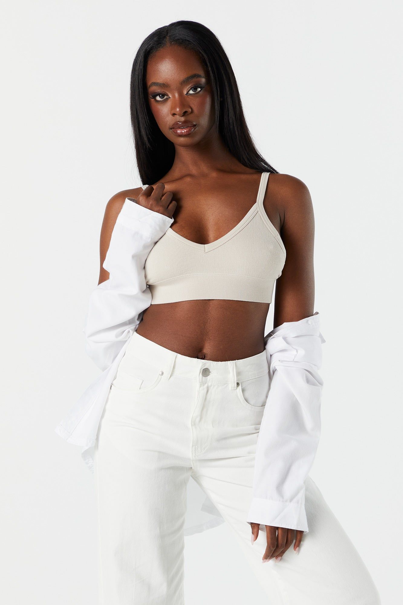Ribbed V-Neck Bralette sold by Urban Planet product image thumbnail 10