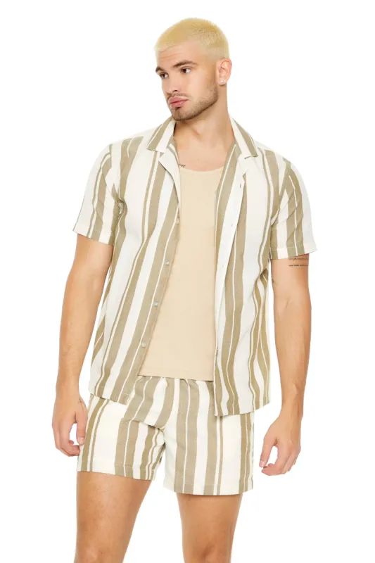 Striped Denim Drawstring Short sold by Urban Planet