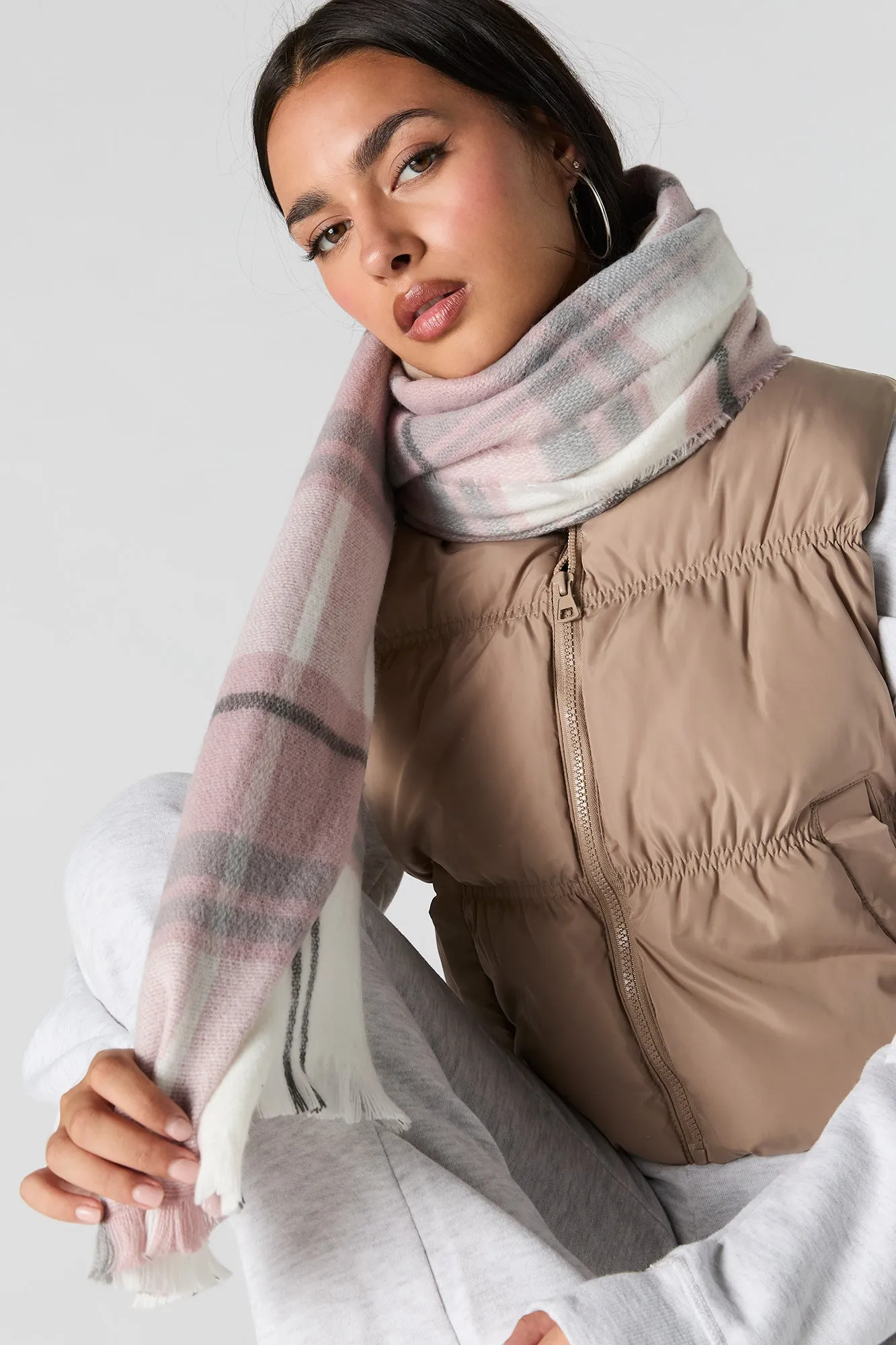 Soft Plaid Knit Scarf sold by Urban Planet