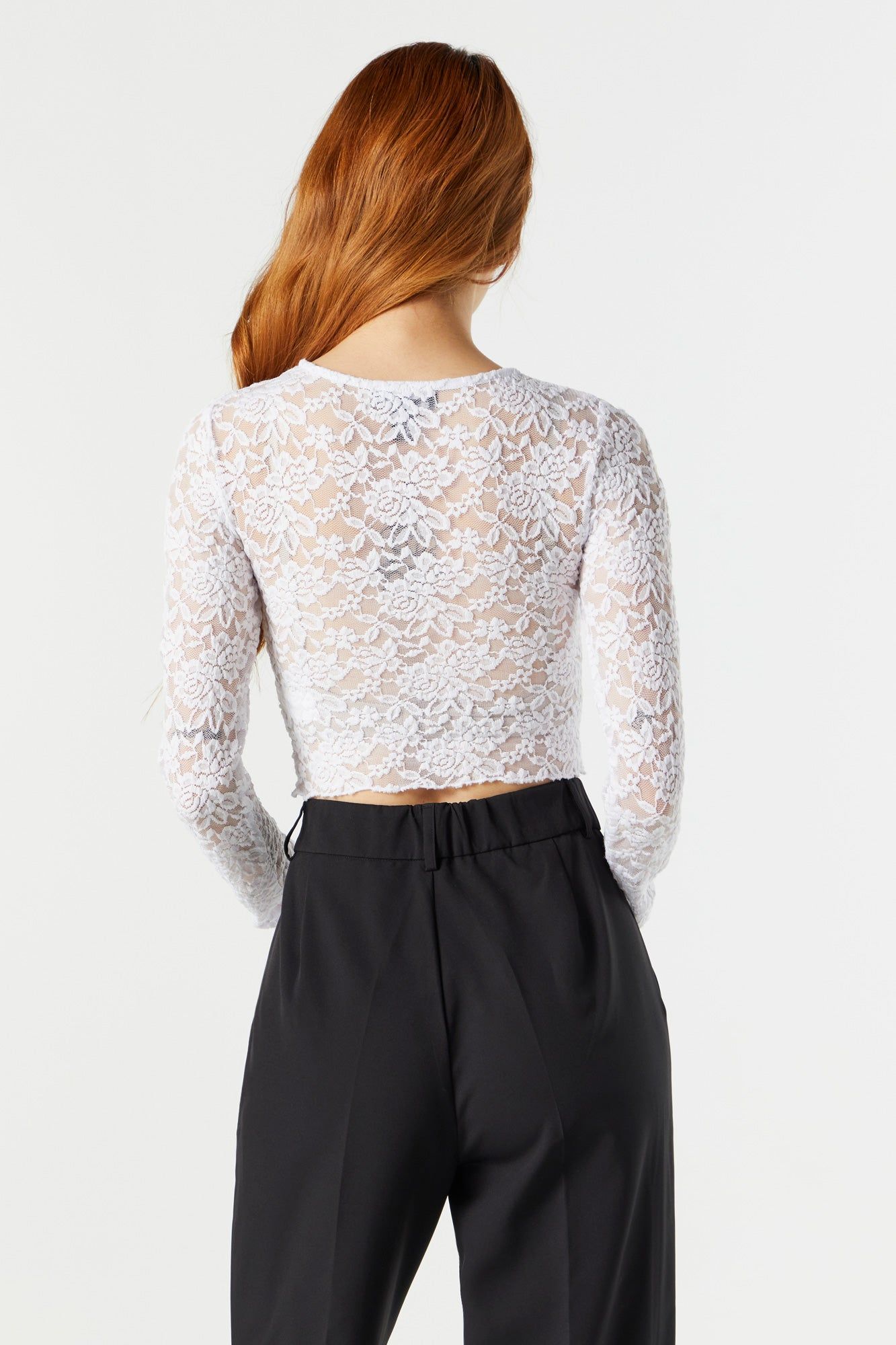 Floral Lace Long Sleeve Crop Top sold by Urban Planet product image thumbnail 8