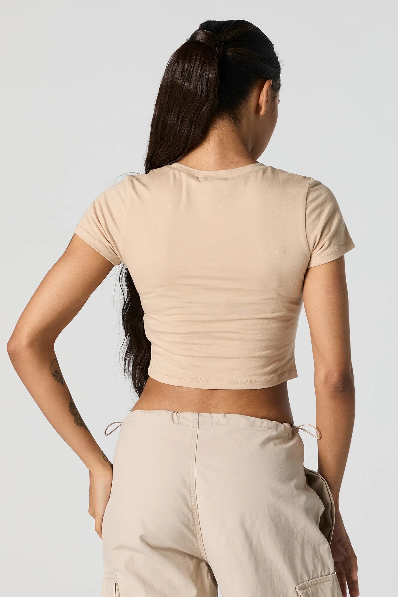 Coloured Short Sleeve Crop Top sold by Urban Planet product image thumbnail 2