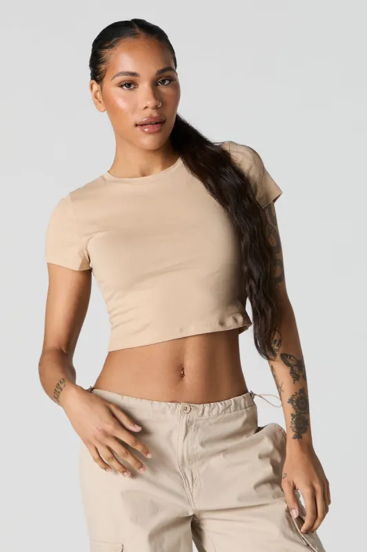 Coloured Short Sleeve Crop Top sold by Urban Planet