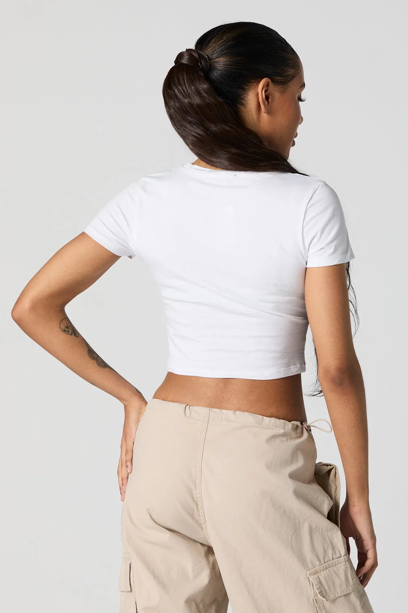 Coloured Short Sleeve Crop Top sold by Urban Planet product image thumbnail 5