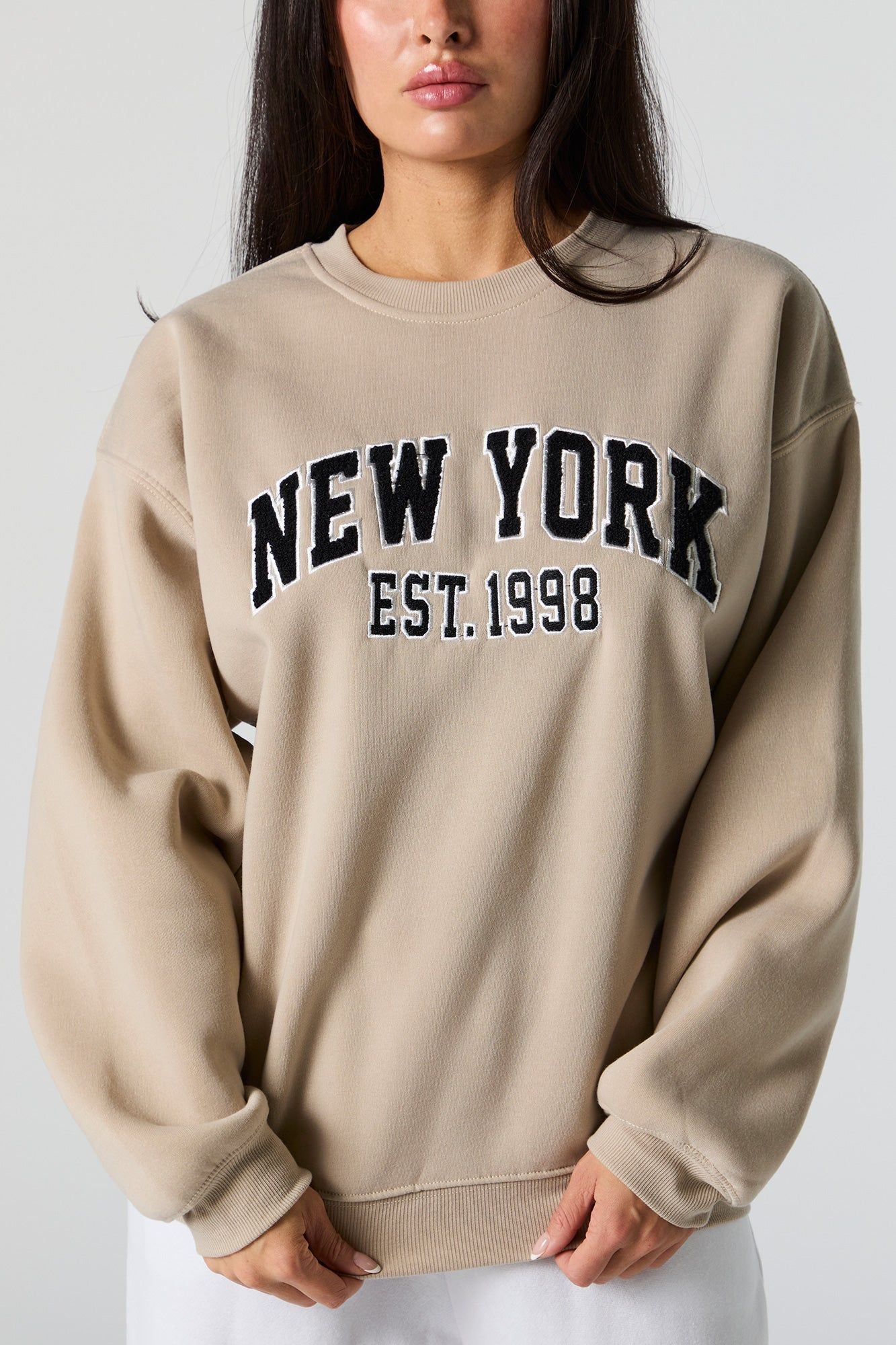 New York Chenille Embroidered Sweatshirt sold by Urban Planet product image thumbnail 4