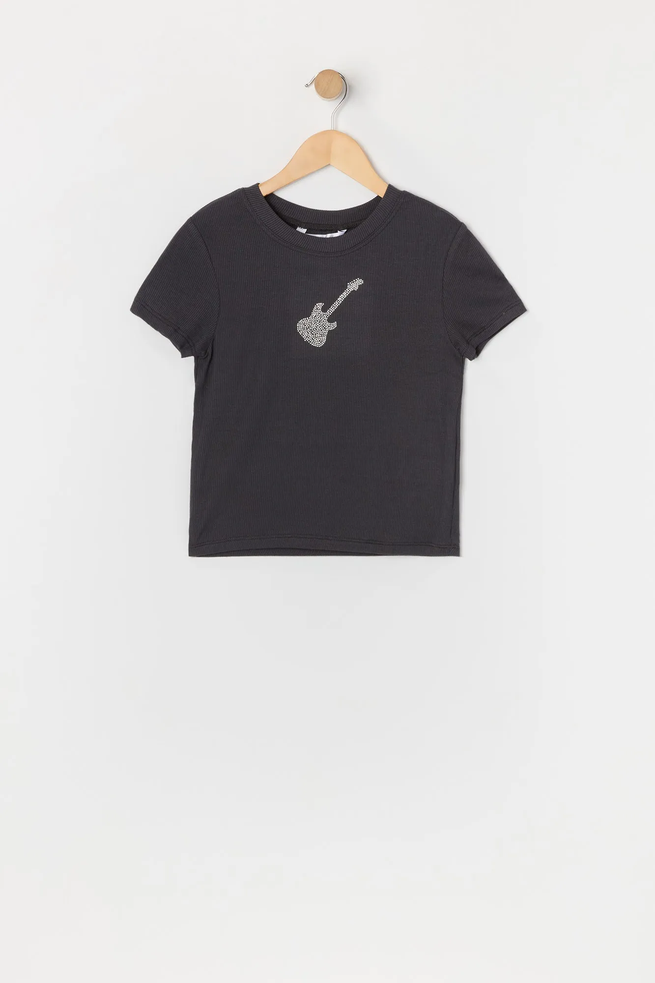 T-shirt à imprimé Guitare avec pierres du Rhin pour fille sold by Urban Planet