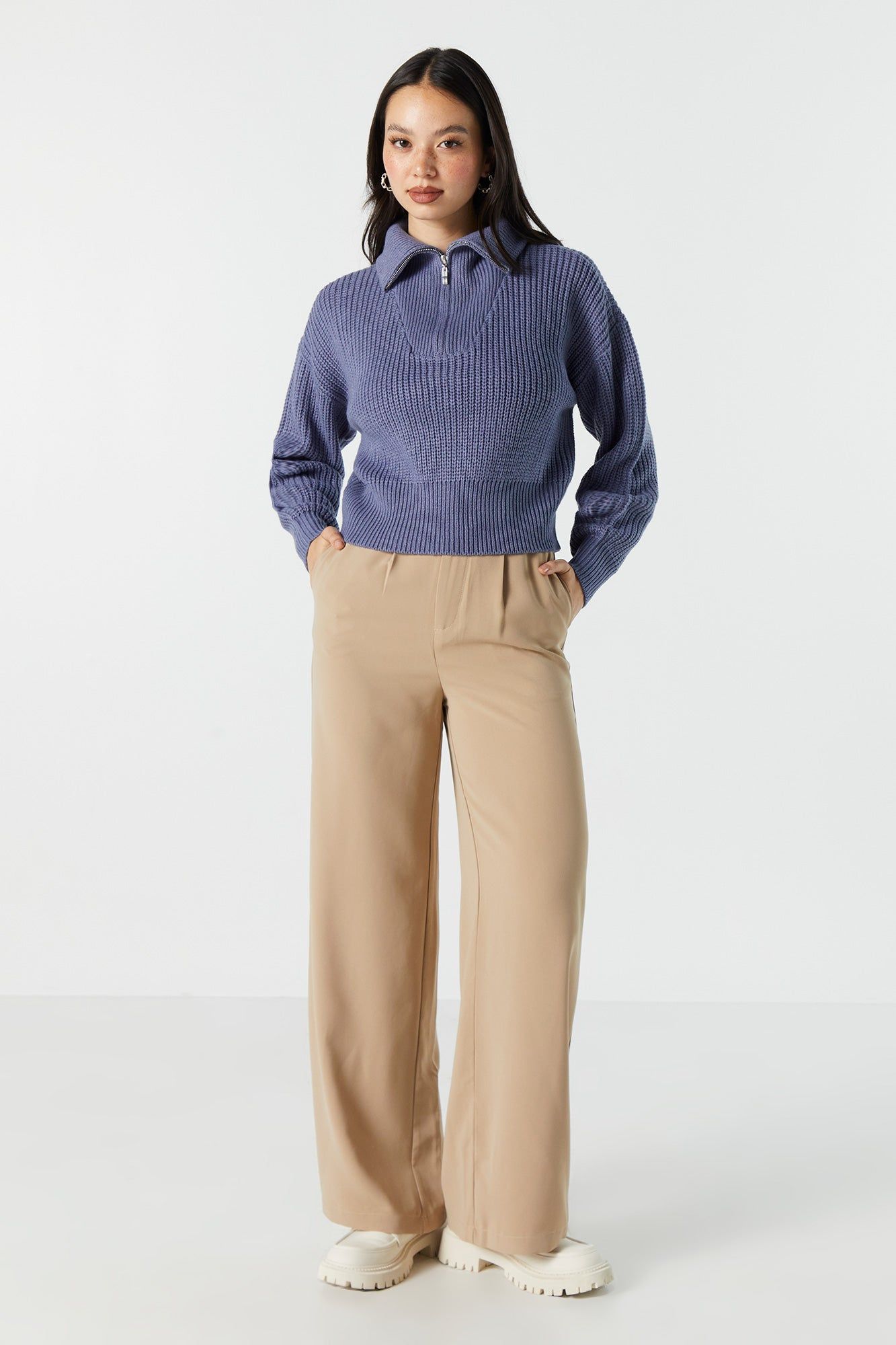 Chandail en tricot rayé à glissière un quart sold by Urban Planet product image thumbnail 3