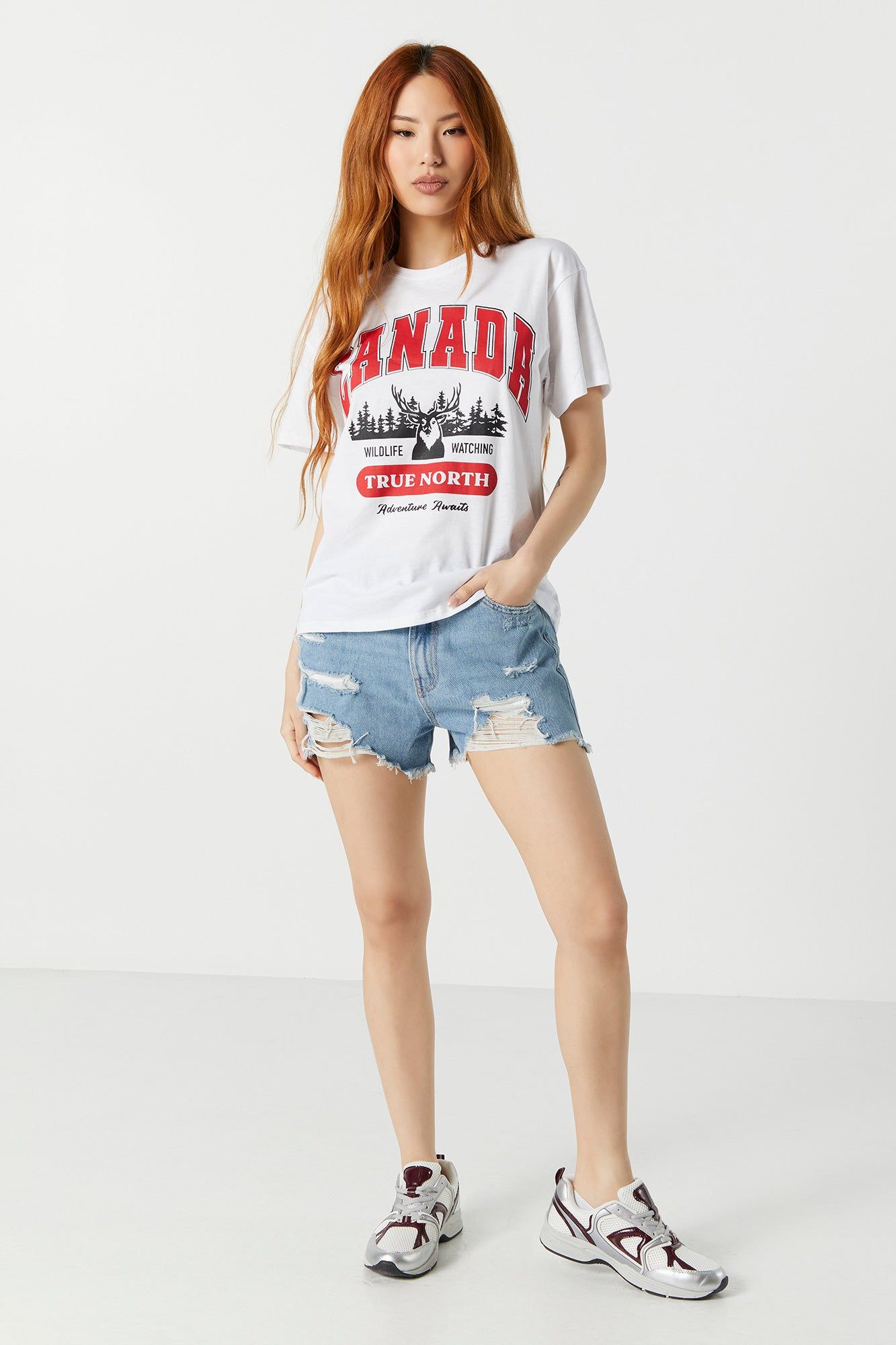Canada Wildlife Graphic Boyfriend T-Shirt sold by Urban Planet product image thumbnail 3