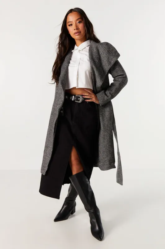 Belted Waterfall Jacket sold by Urban Planet