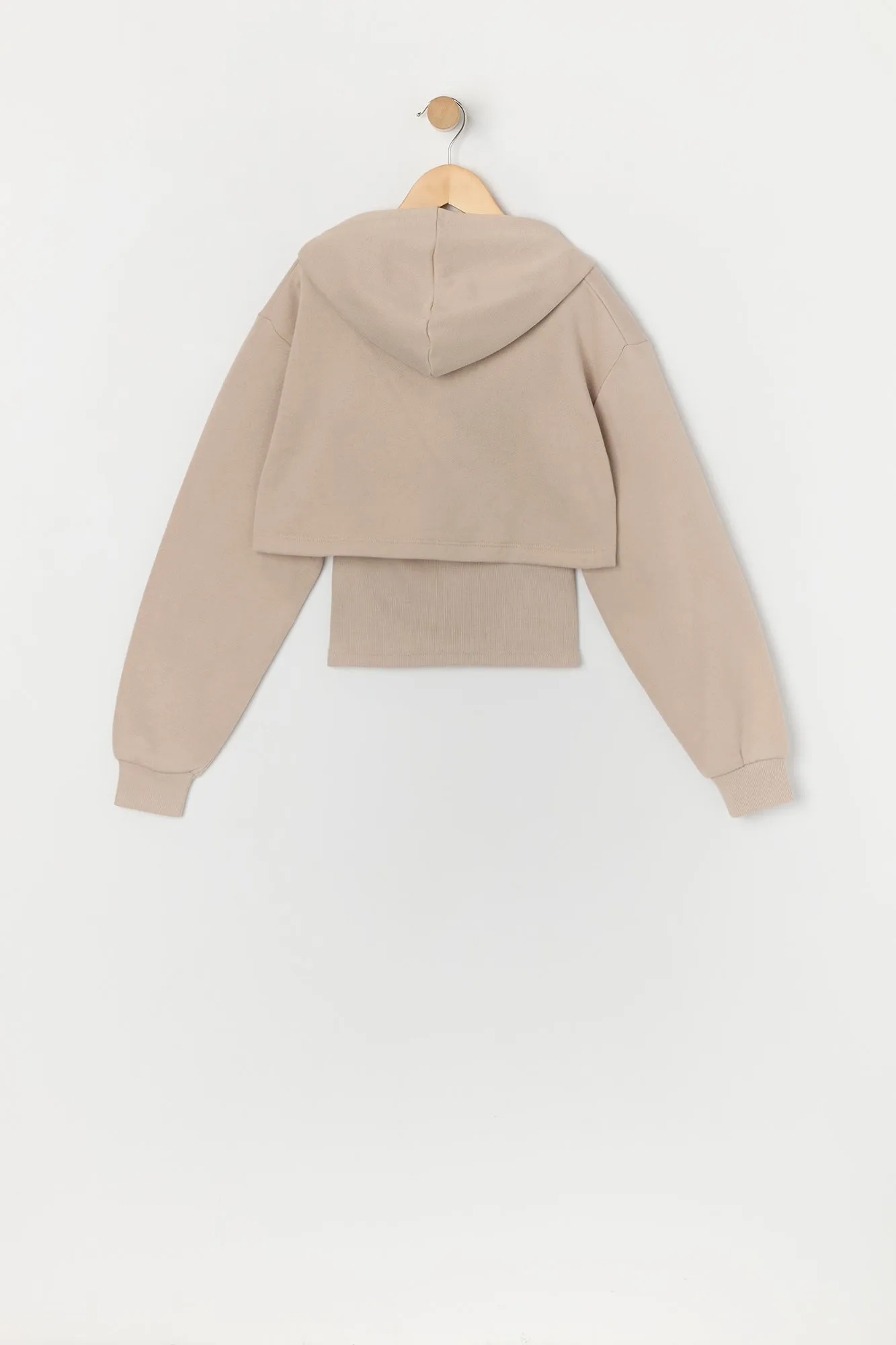 Girls Teddy Embroidered Cropped Hoodie and Tank sold by Urban Planet product image thumbnail 2