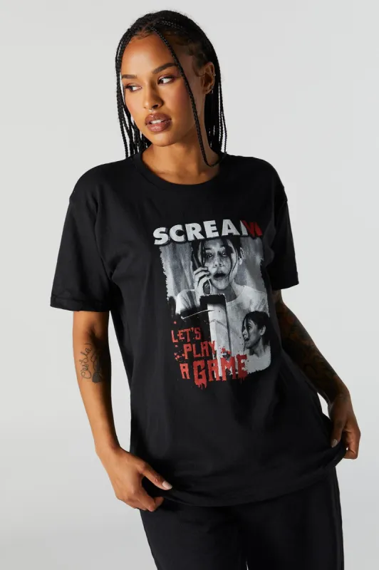 T-shirt de coupe garçonne à imprimé Scream sold by Urban Planet