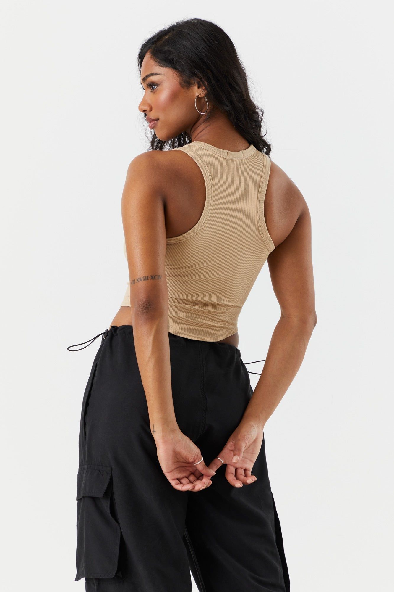 Seamless Curved Hem Ribbed Tank sold by Urban Planet product image thumbnail 3