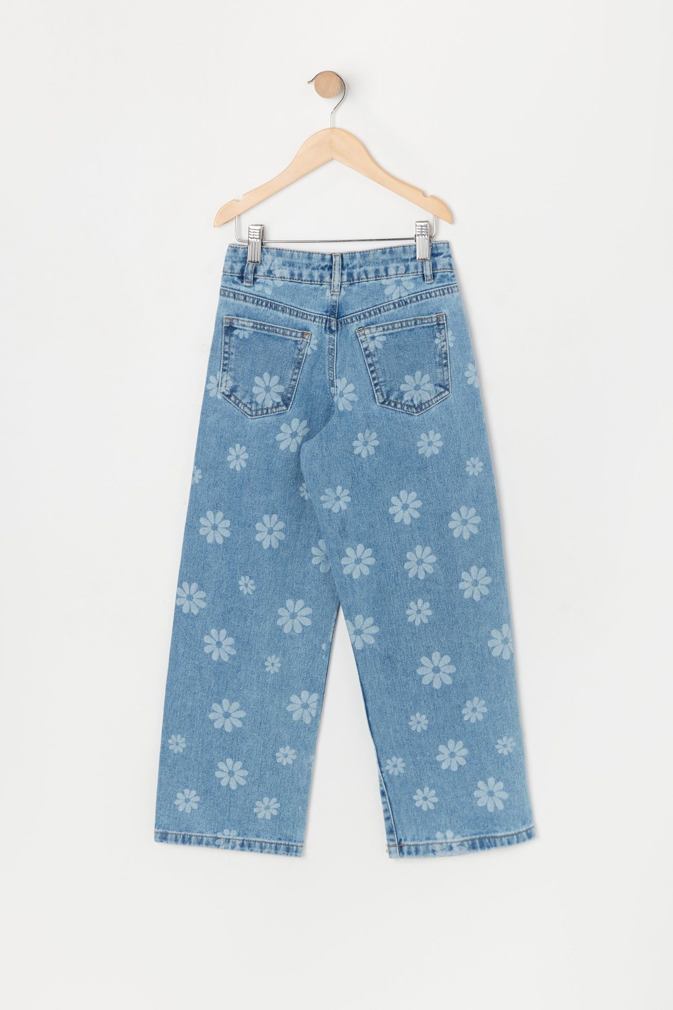 Girls Flower Print High Rise Wide Leg Jean sold by Urban Planet product image thumbnail 2
