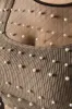 Faux Pearl Mesh Long Sleeve Crop Top sold by Urban Planet