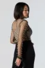 Faux Pearl Mesh Long Sleeve Crop Top sold by Urban Planet