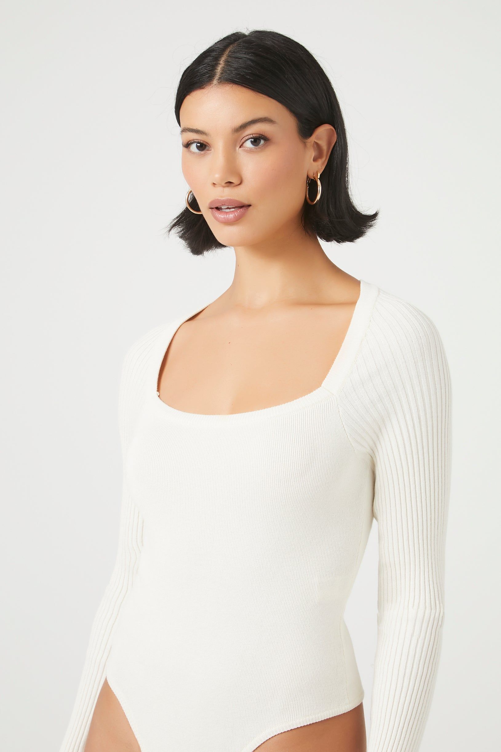 Ribbed Knit Long-Sleeve Bodysuit sold by Urban Planet product image thumbnail 5