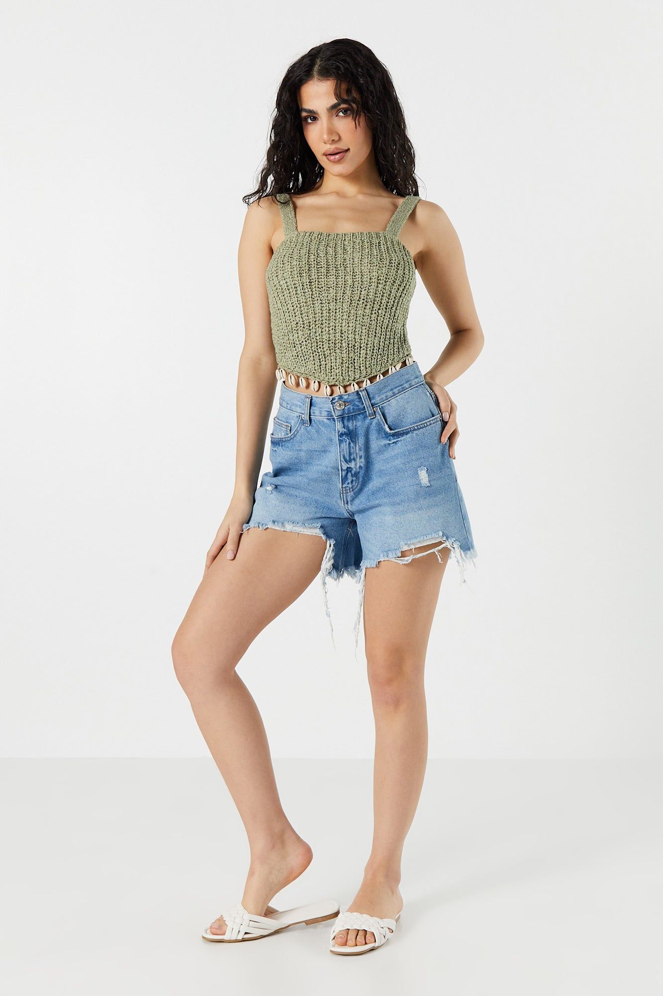 Crochet Shell Trim Tank sold by Urban Planet product image thumbnail 3