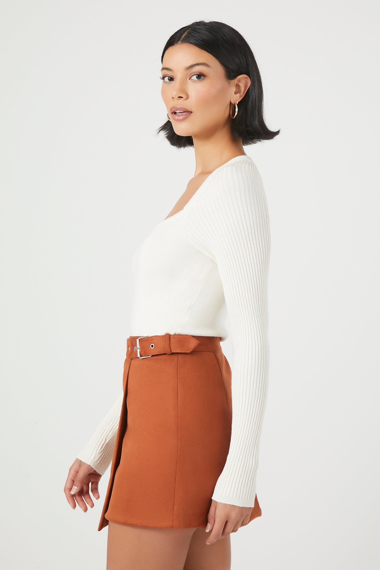 Ribbed Knit Long-Sleeve Bodysuit sold by Urban Planet product image thumbnail 2