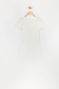 Girls Floral Print Pointelle Baby T-Shirt sold by Urban Planet