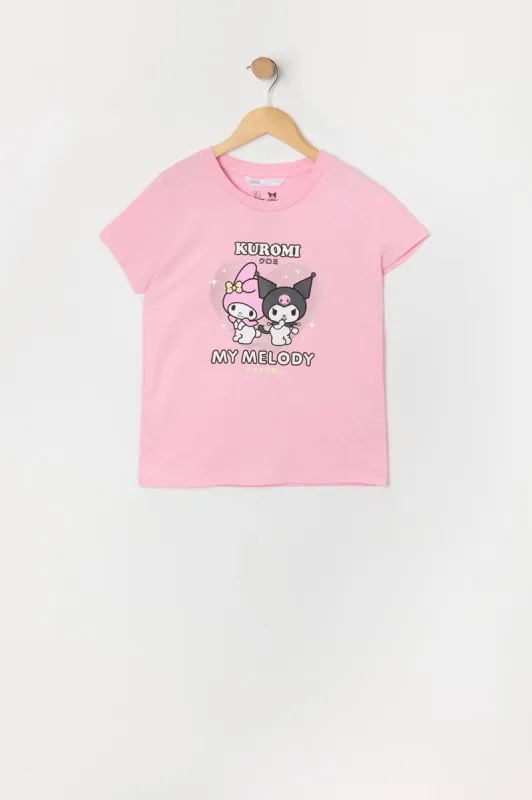 T-shirt à imprimé Kuromi and My Melody pour fille sold by Urban Planet