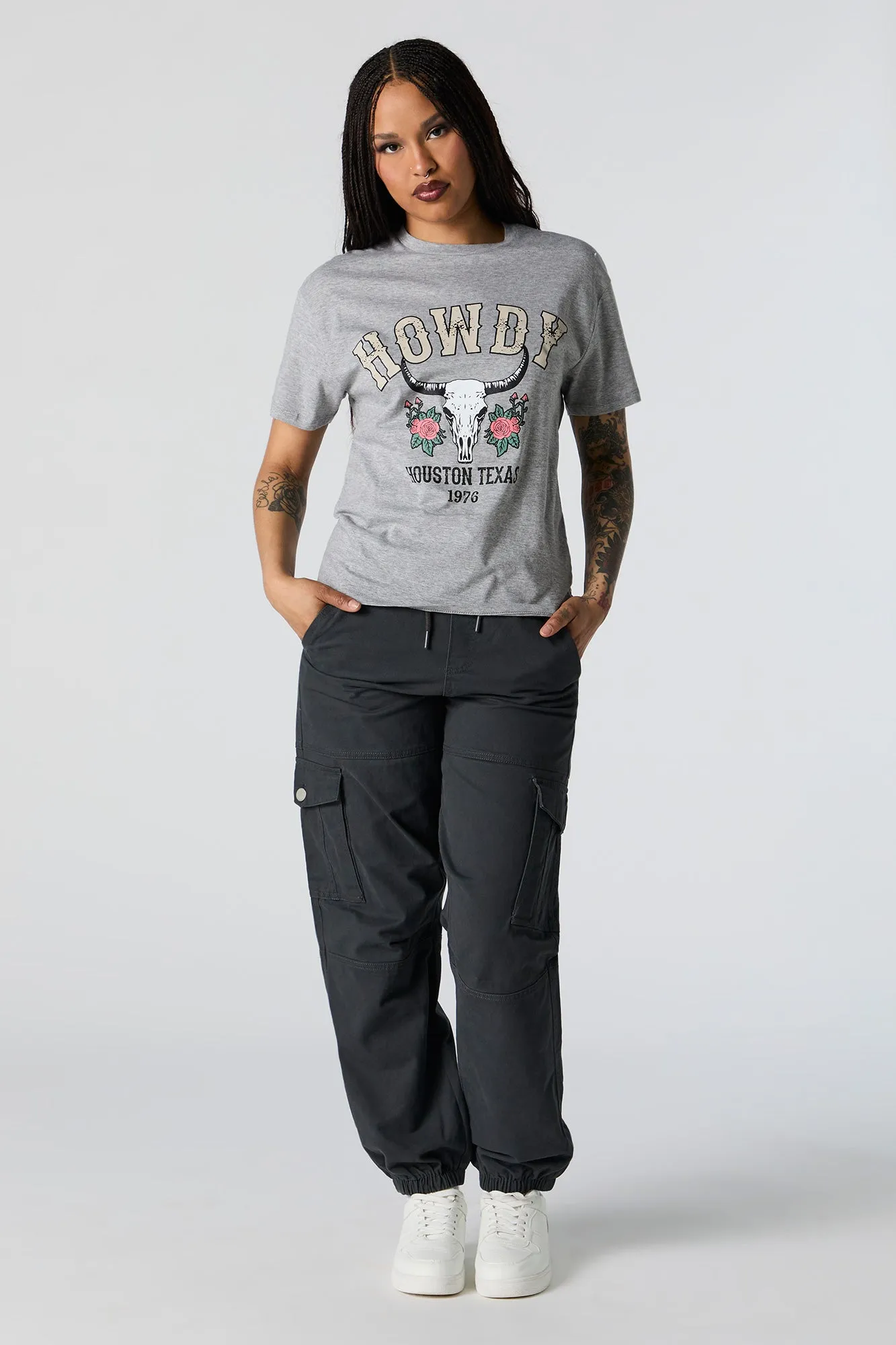 Howdy Graphic Boyfriend T-Shirt sold by Urban Planet product image thumbnail 3