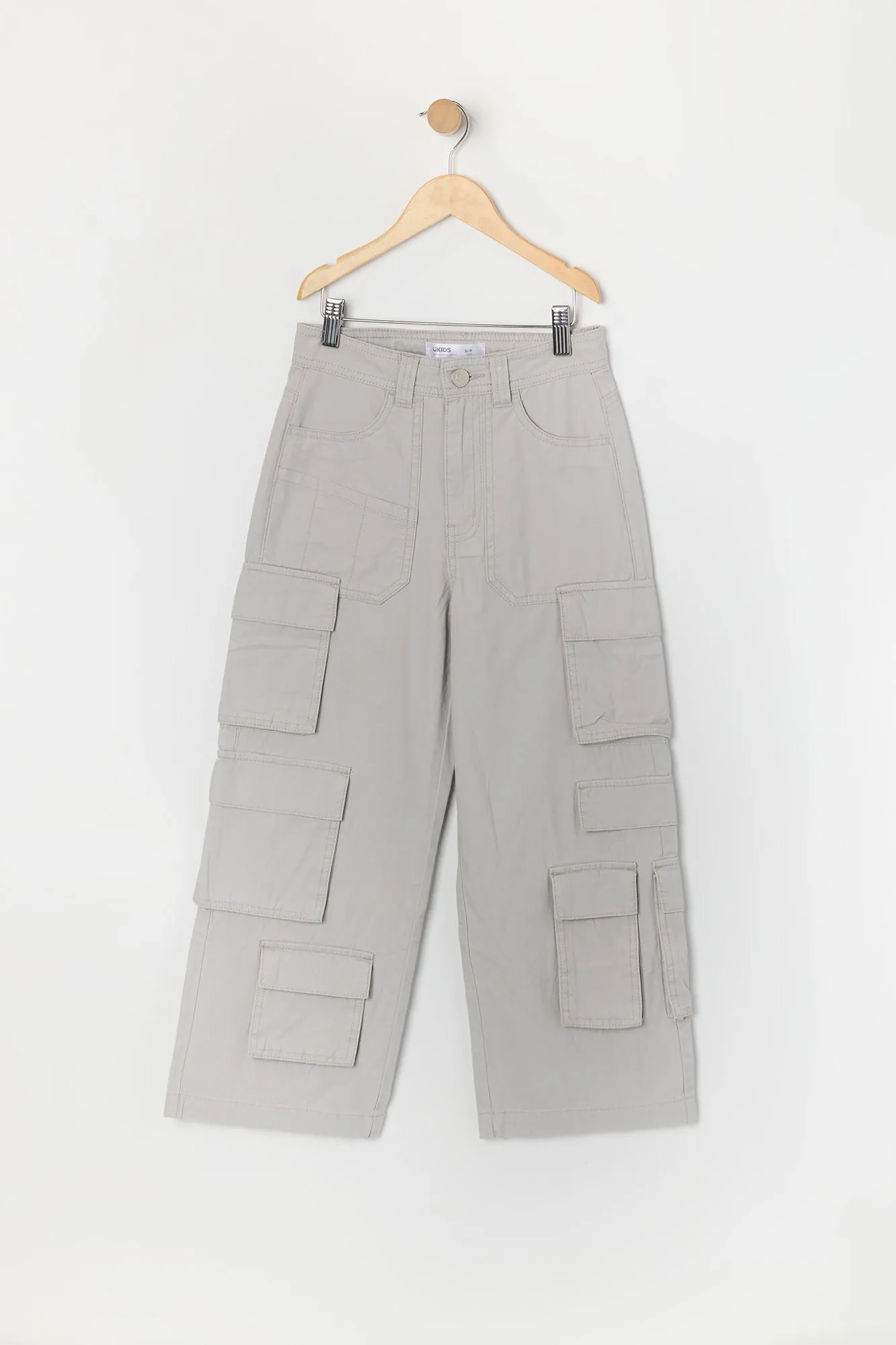 Pantalon cargo à jambe droite avec six poches pour fille sold by Urban Planet product image thumbnail 3