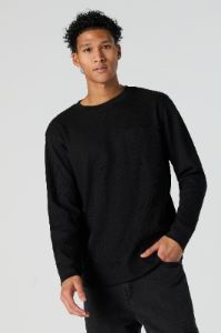 Waffle Knit Long Sleeve Top sold by Urban Planet
