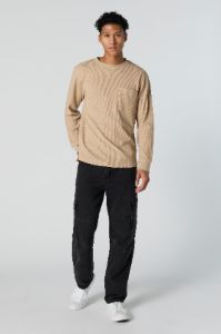 Waffle Knit Long Sleeve Top sold by Urban Planet