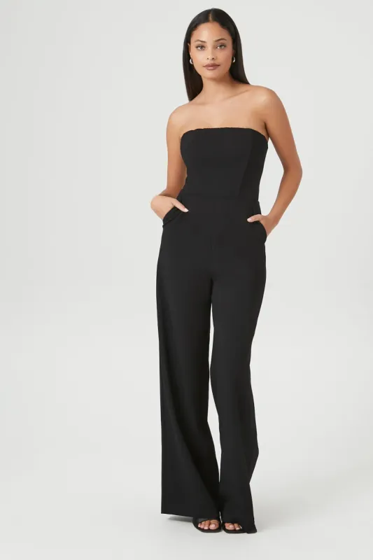 Lace-Up Strapless Jumpsuit sold by Urban Planet