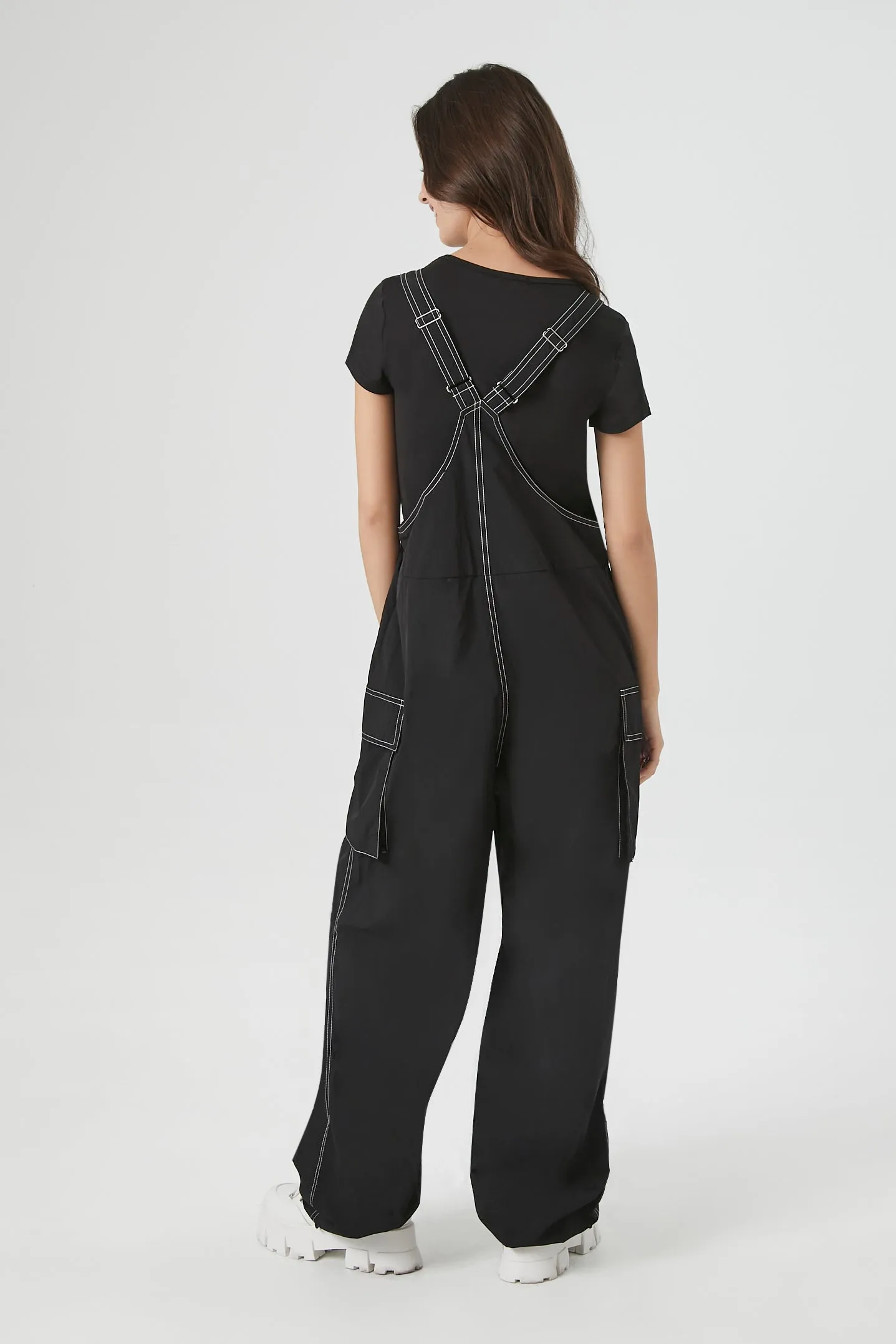 Nylon Contrast Stitch Cargo Jumpsuit sold by Urban Planet product image thumbnail 3