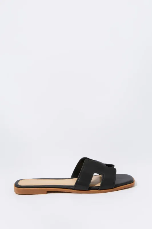 Faux Leather Slide Sandal sold by Urban Planet
