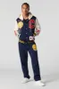 Melted Smiley Embroidered Fleece Varsity Jacket sold by Urban Planet