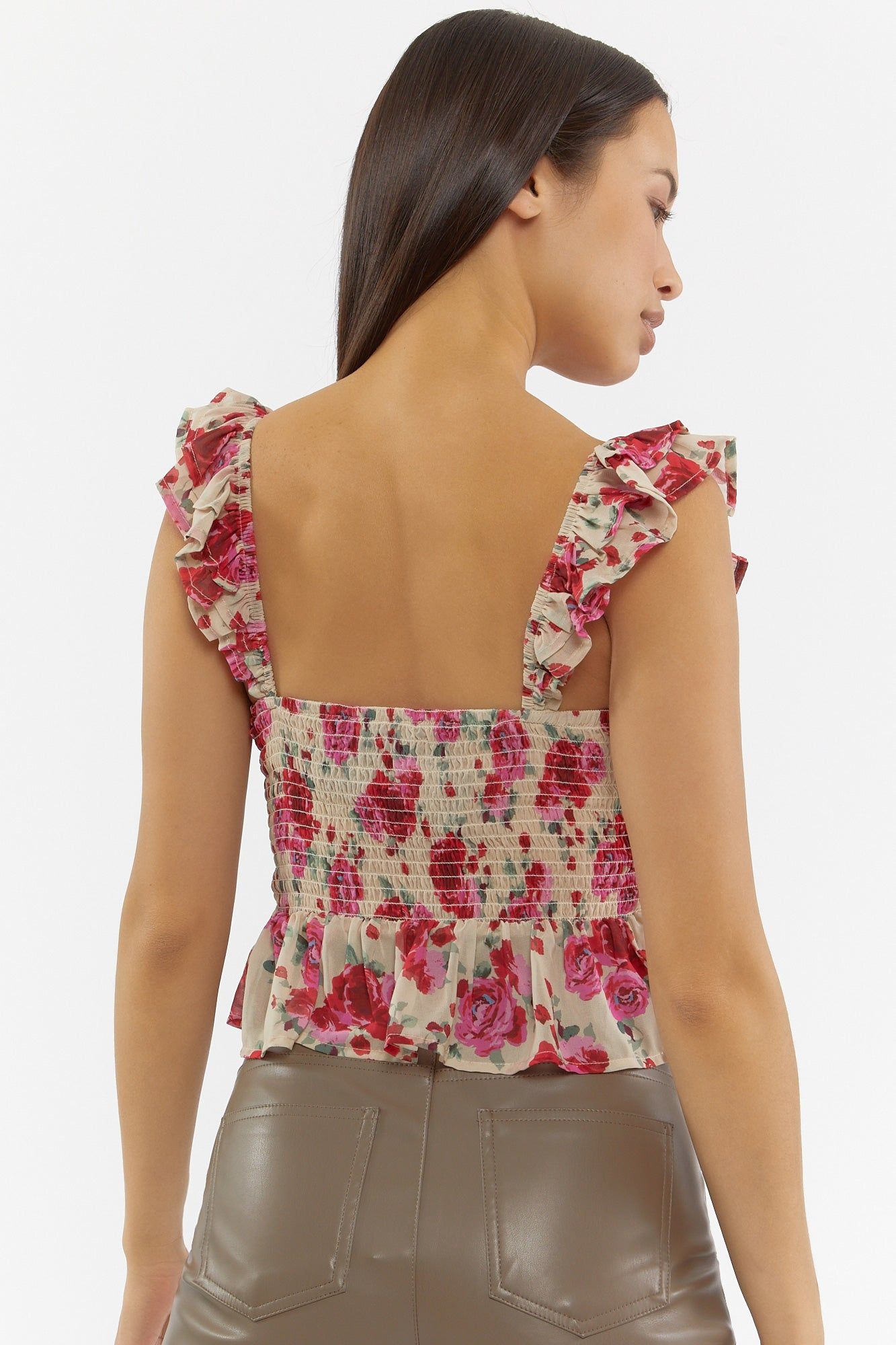 Floral Print Cropped Peasant Top sold by Urban Planet product image thumbnail 2