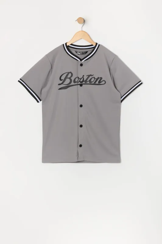 Boys Boston Graphic Mesh Baseball Jersey sold by Urban Planet