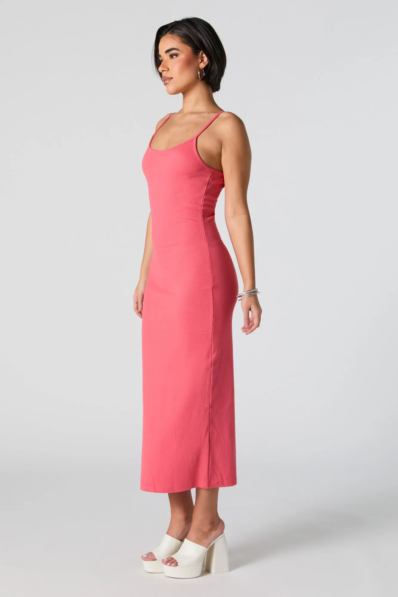 Ribbed Scoop Neck Bodycon Midi Dress sold by Urban Planet product image thumbnail 5