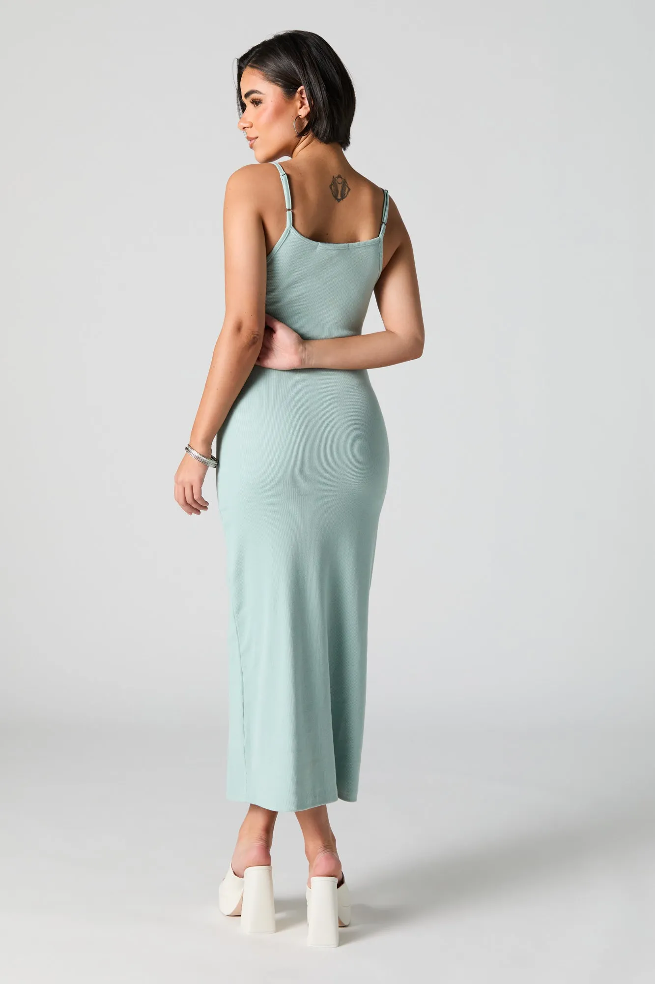 Ribbed Scoop Neck Bodycon Midi Dress sold by Urban Planet product image thumbnail 3