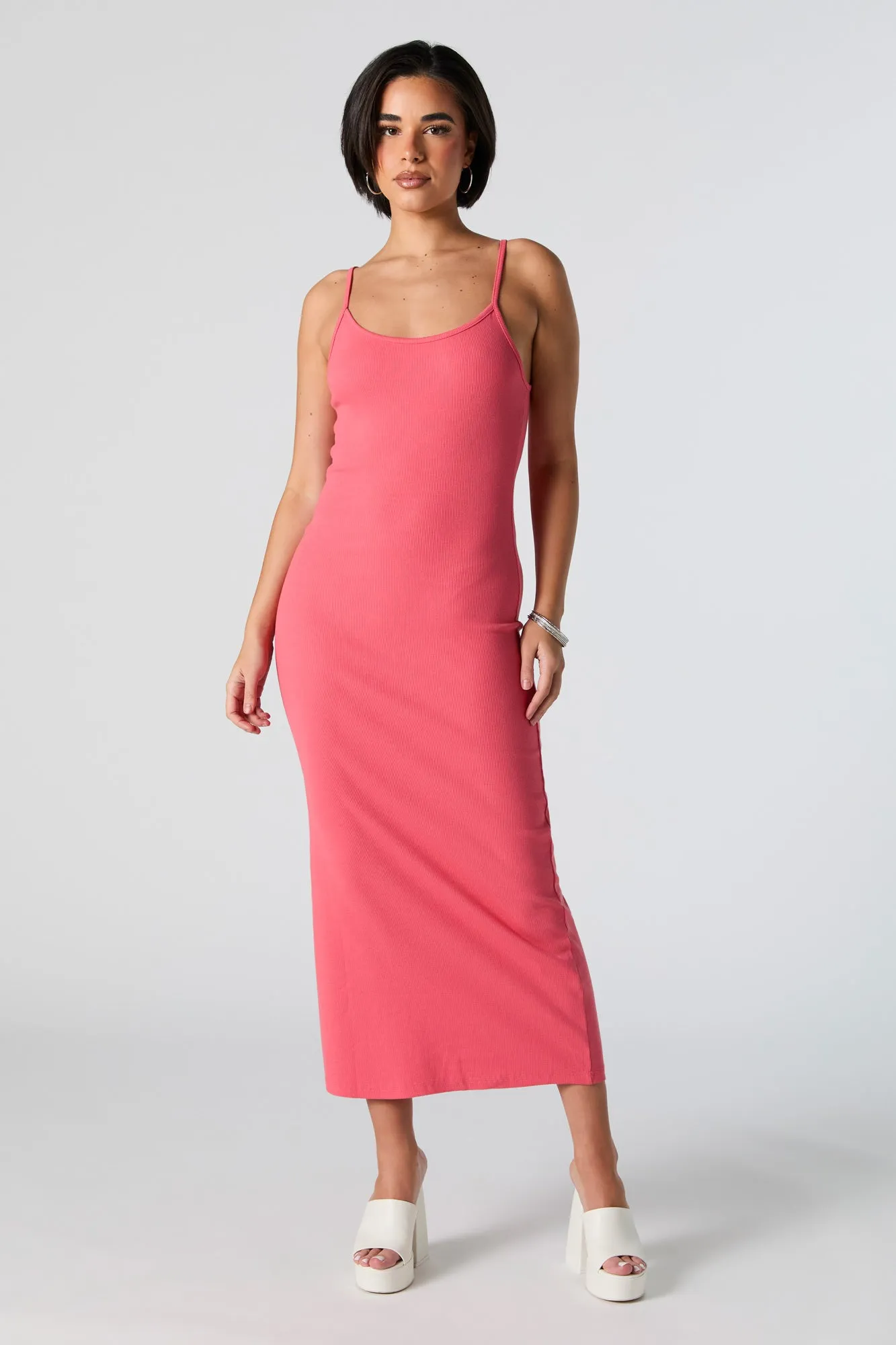 Ribbed Scoop Neck Bodycon Midi Dress sold by Urban Planet product image thumbnail 4
