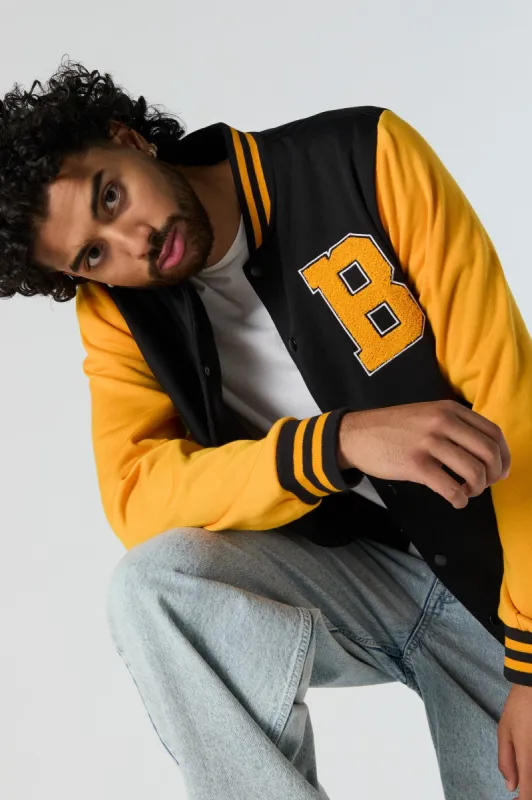 B Chenille Embroidered Varsity Jacket sold by Urban Planet