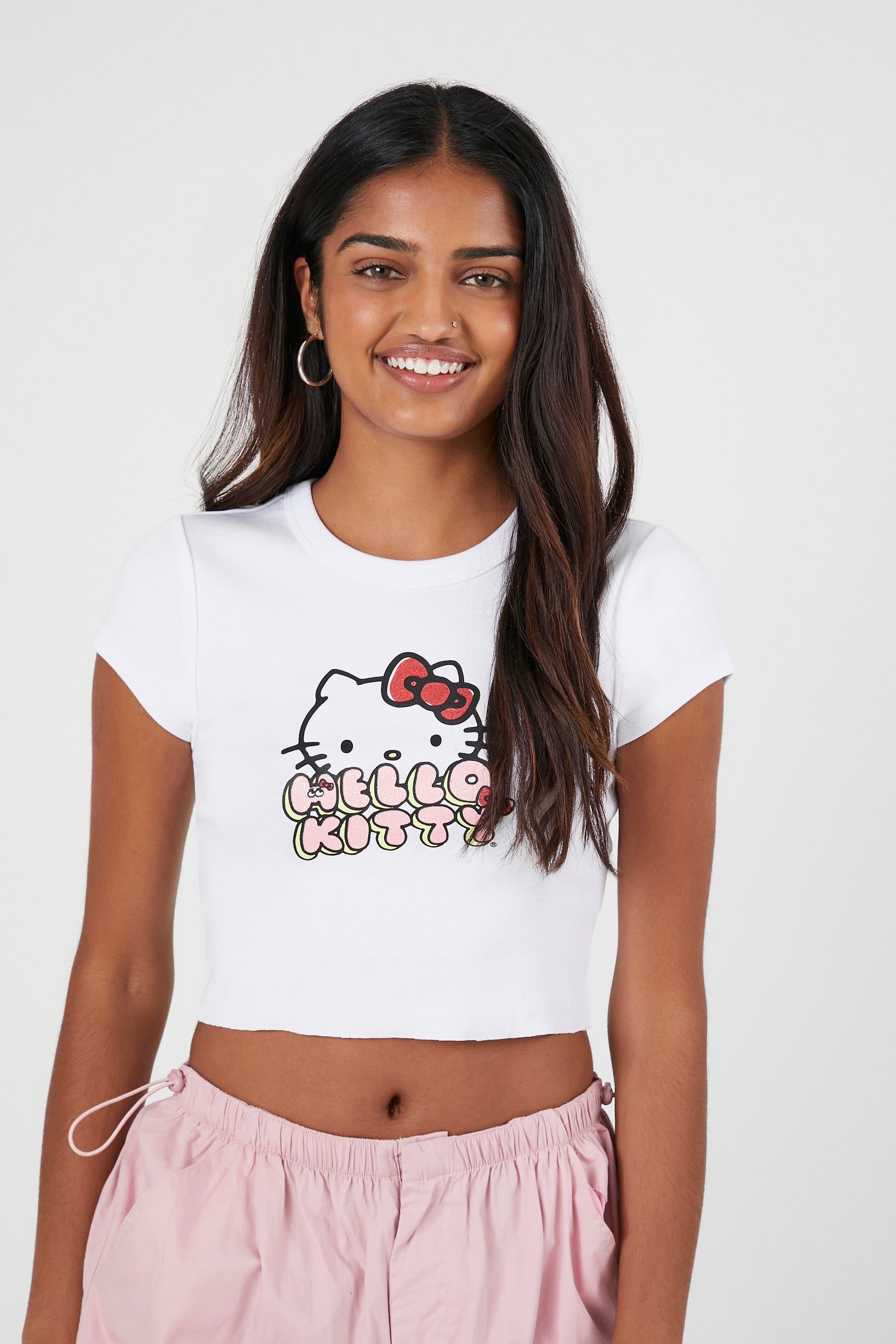 Hello Kitty Graphic Cropped T-Shirt sold by Urban Planet