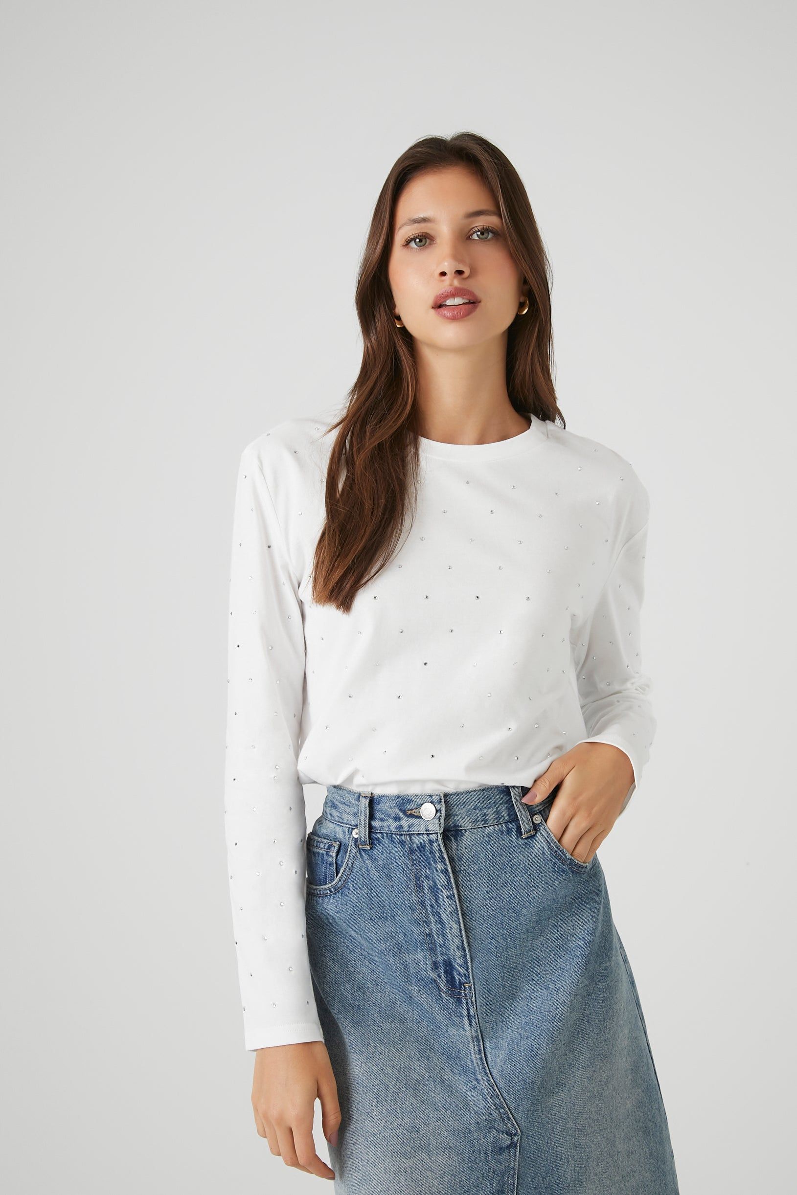 Haut à manches longues orné de pierres du Rhin sold by Urban Planet product image thumbnail 5