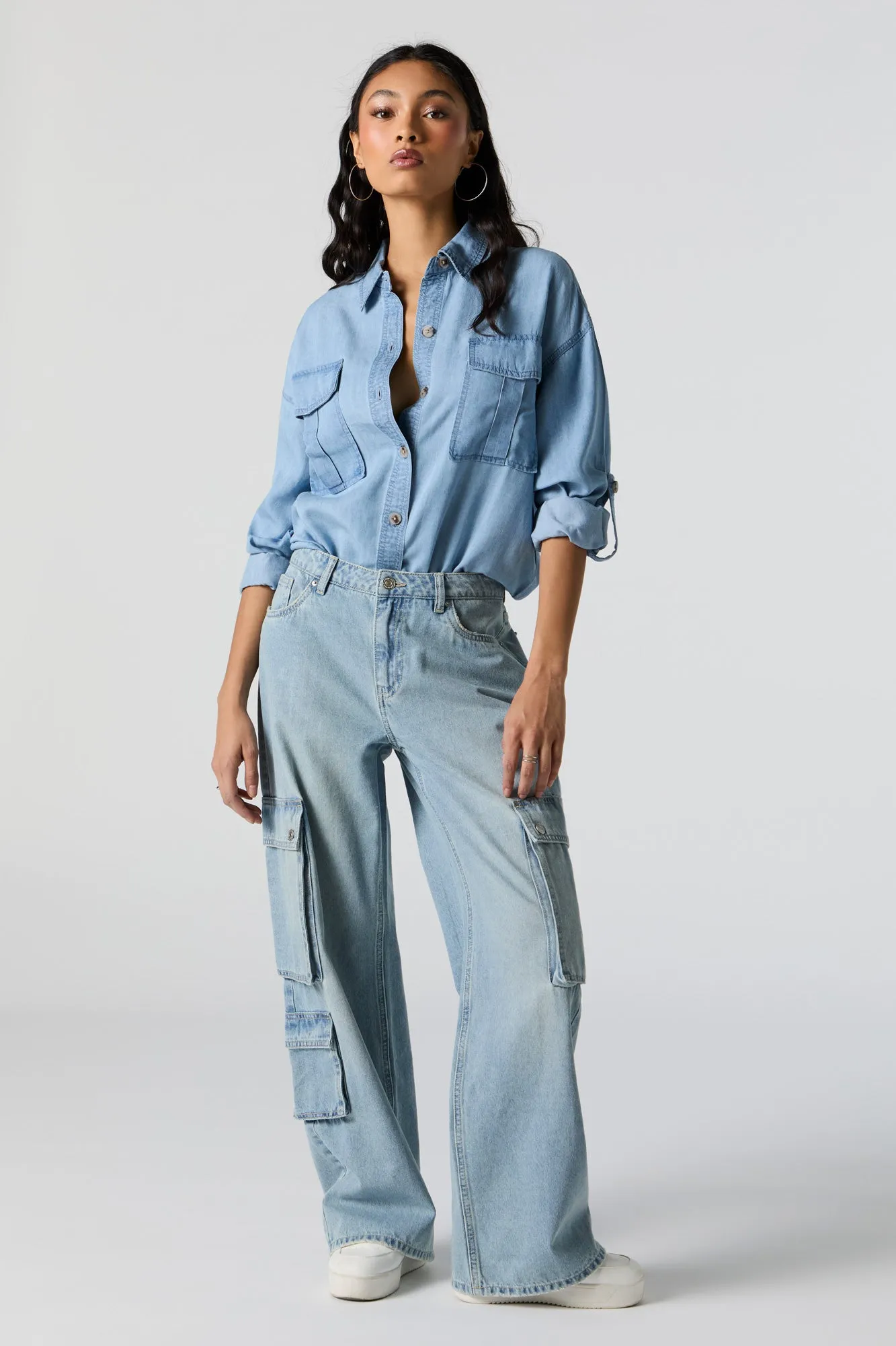 Haut boutonné en denim sold by Urban Planet product image thumbnail 3