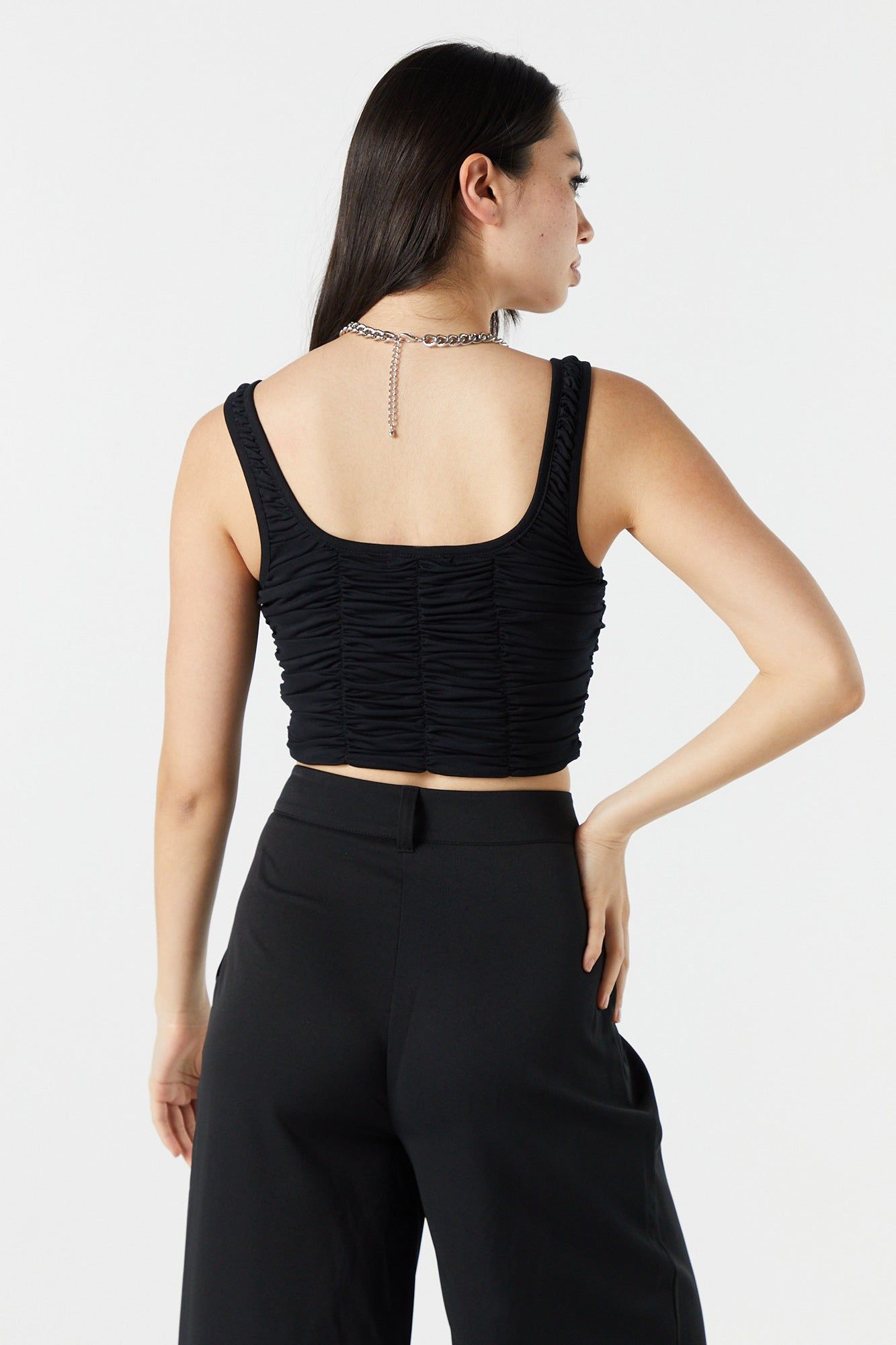 Square Neck Hook and Eye Ruched Top sold by Urban Planet product image thumbnail 2