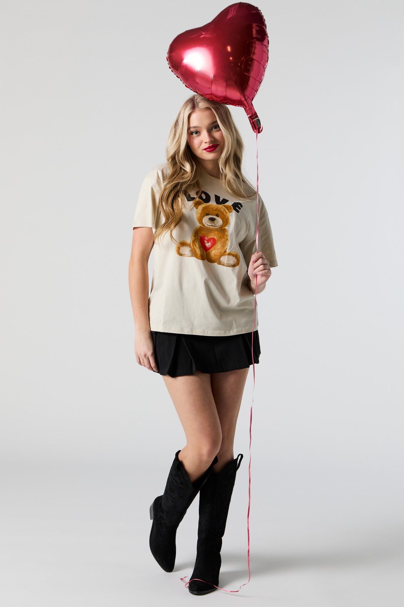 Love Teddy Graphic Boyfriend T-Shirt sold by Urban Planet product image thumbnail 3