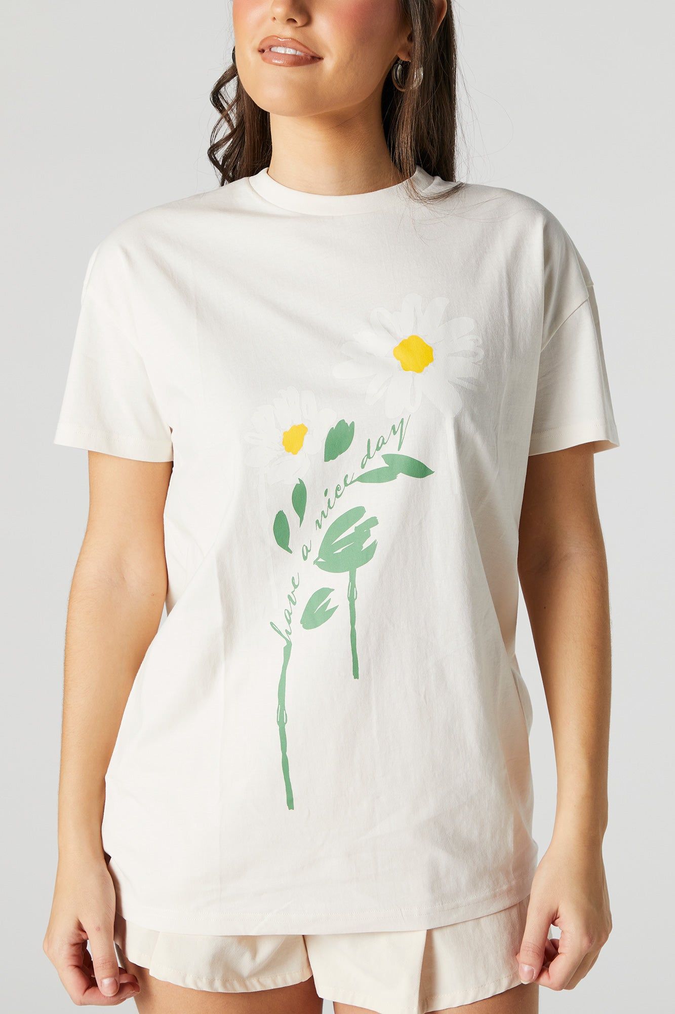 Flowers Oversized Graphic T-Shirt sold by Urban Planet product image thumbnail 4
