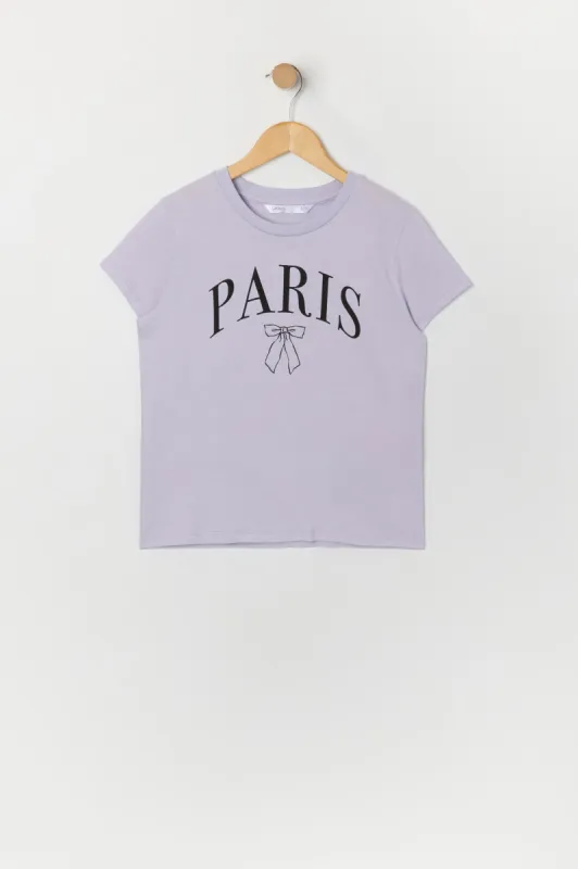 Girls Paris Bow Graphic T-Shirt sold by Urban Planet