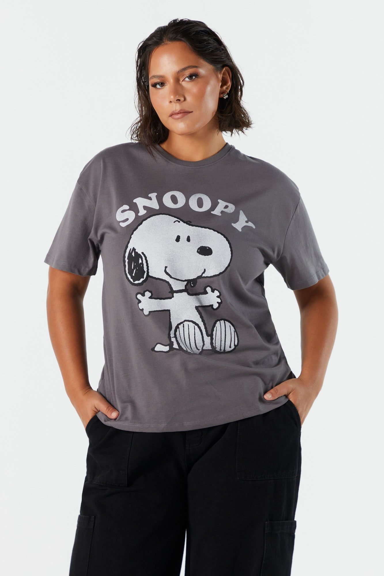 Snoopy Graphic Boyfriend T-Shirt sold by Urban Planet