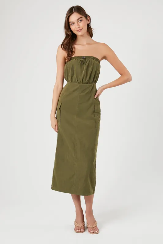 Drawstring Tube Maxi Dress made by Forever 21
