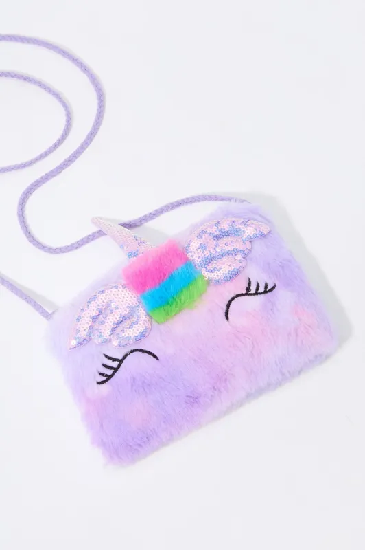Girls Plush Unicorn Square Purse sold by Urban Planet